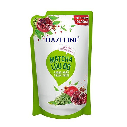 COMBO 2 túi sữa tắm Hazeline Lựu &amp; Matcha (Xanh) 1KgX2