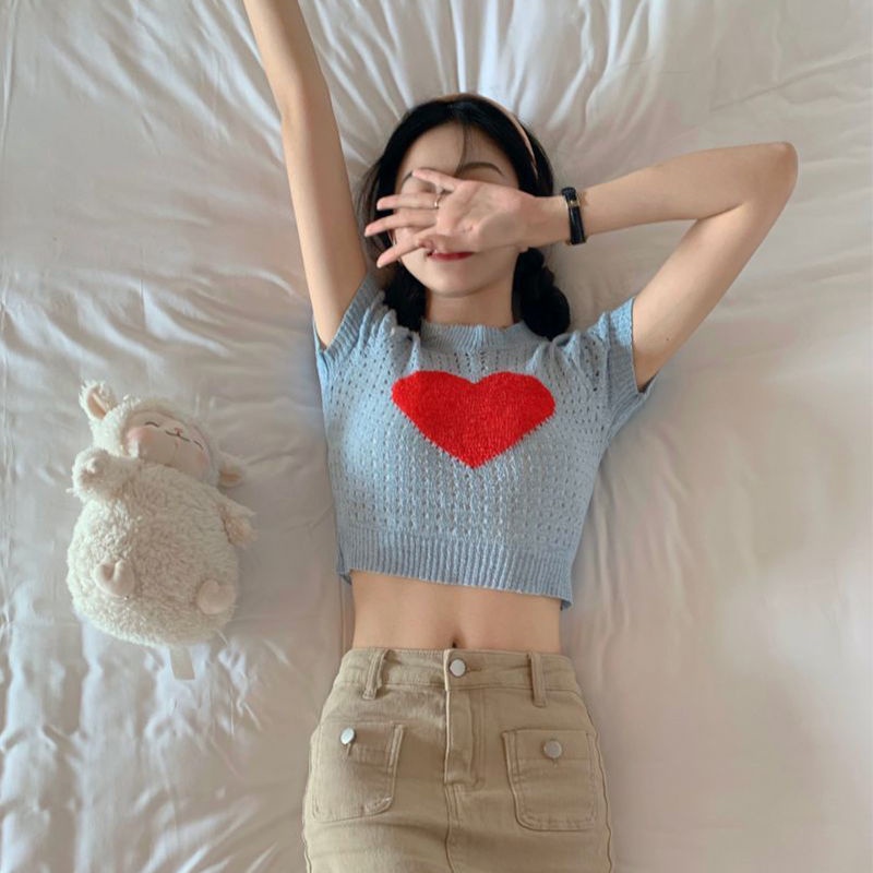 Jiashucheng Áo Dệt Kim Ngắn Tay Cổ Tròn Thời Trang Dành Cho Nữ