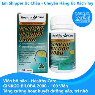 Viên uống Ginkgo Biloba 2000 - 100 Viên - Tăng cường hoạt huyết dưỡng não, cải thiện trí nhớ
