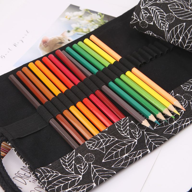 Túi Đựng Bút Chì Bằng Vải Canvas 12 / 24 / 36 / 48 / 72 Lỗ