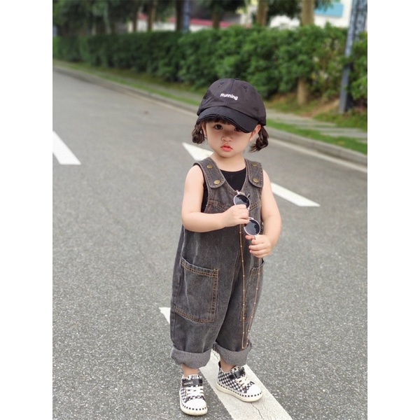 Đồ yếm jean dài cho bé trai và gái hàng quảng châu