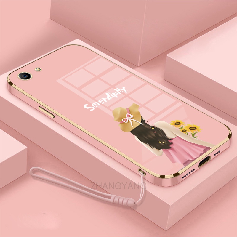 ốp lưng oppo f1s a83 a57 Ốp Điện Thoại TPU Silicon Viền Mạ Màu Hình Cô Gái Xinh Đẹp Cho oppo f1s a83 a57