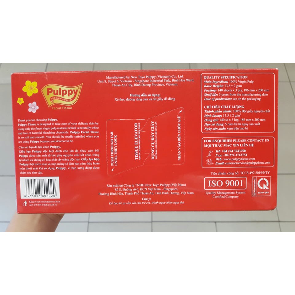 140 tờ x 3 lớp giấy lụa hộp Pulppy