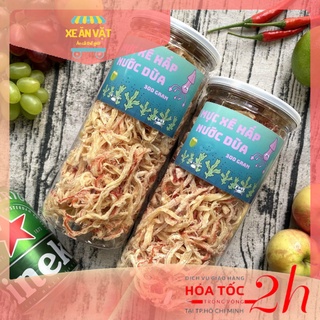 Mực xé hấp nước dừa 250gr - đồ ăn vặt ngon rẻ, chất lượng
