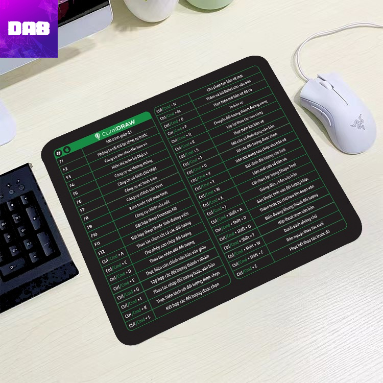 Lót Chuột Phím Tắt Công Thức Văn Phòng Thiết Kế DÙNG CHO 2 HỆ ĐIỀU HÀNH WINDOWS VÀ MACOS