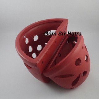 Bộ Chậu Ốp Đất Nung Trồng Lan Gắn Tường Cao Cấp - Gốm Sứ Hutra