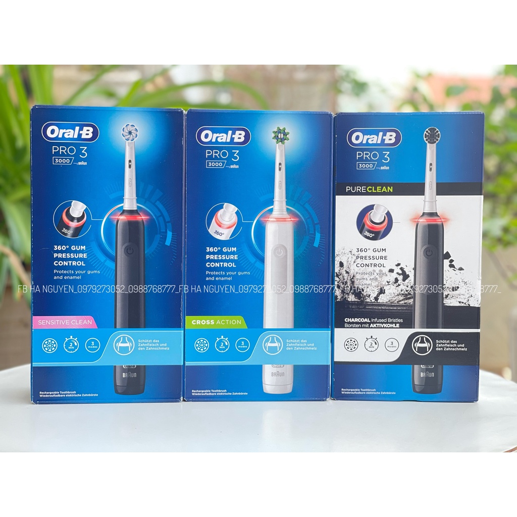 BÀN CHẢI ĐIỆN ORAL B PRO 1 700 / PRO 2 2000 / PRO 3 3000 - HÀNG ĐỨC