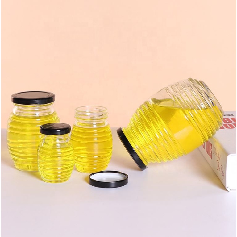 Hũ thủy tinh đựng mật ong nắp thiếc vàng cứng cáp