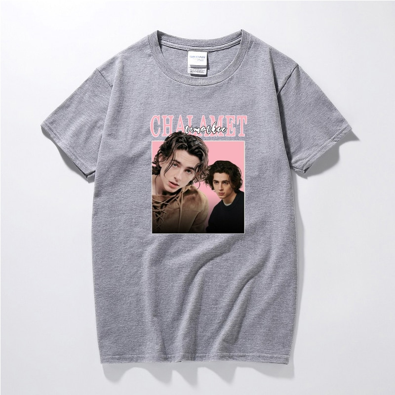 Timothee Chalamet Vintage Graphic T shirts Men New Arrival 2021 Harajuku Streetwear Hip Hop Tshirts 100% Cotton T-shirt EU Size