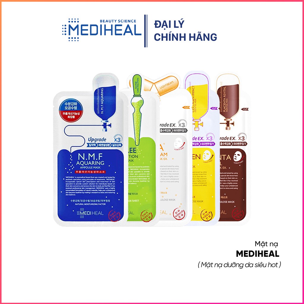 Mặt Nạ Dưỡng Da Mediheal NMF, Teatree, Vita Lightbeam Và Collagen EX Essential Mask