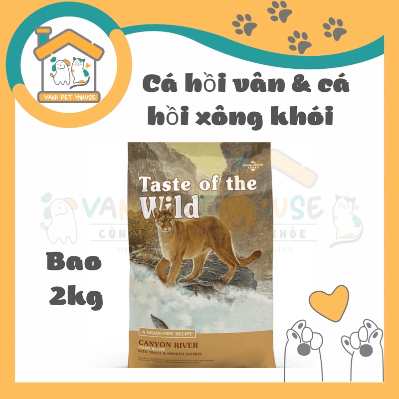 Hạt Taste of the Wild Cho Mèo Vị Cá Hồi Vân&amp;Cá Hồi Xông Khói (Bao 2kg)