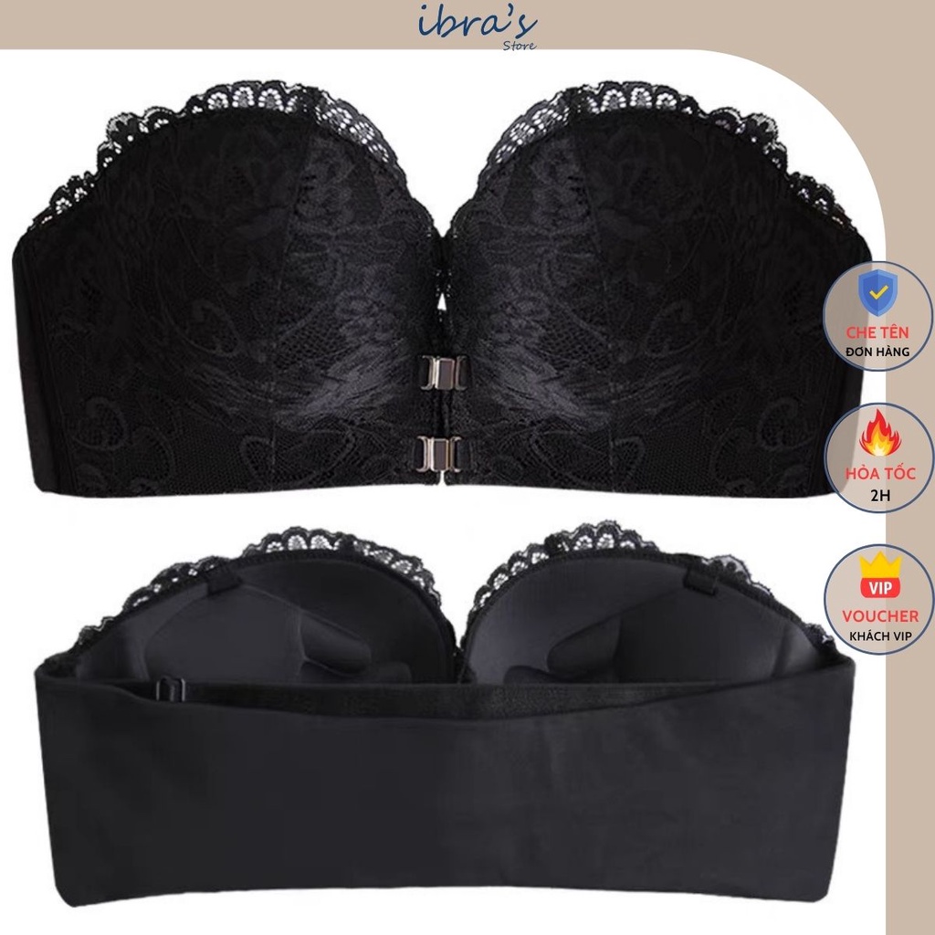 Áo Nâng Ngực Không Dây iBRA's Tạo Khe Sexy Chống Tuột Áo Lót Không dây cài trước nam châm cao cấp viền Ren gợi cảm A24