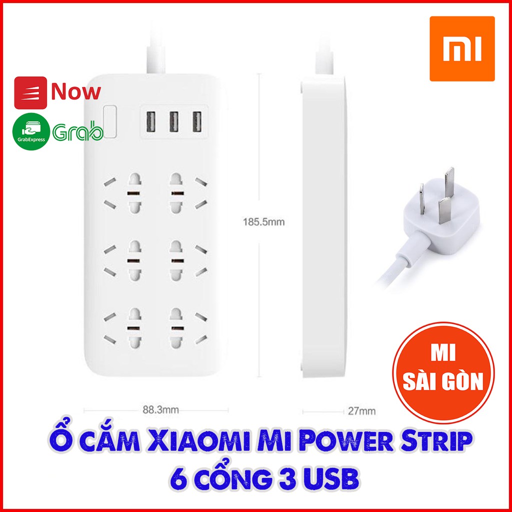 Ổ cắm Xiaomi Mi Power Strip 6 cổng 3 USB / Ổ cắm Cube Xiaomi Mijia