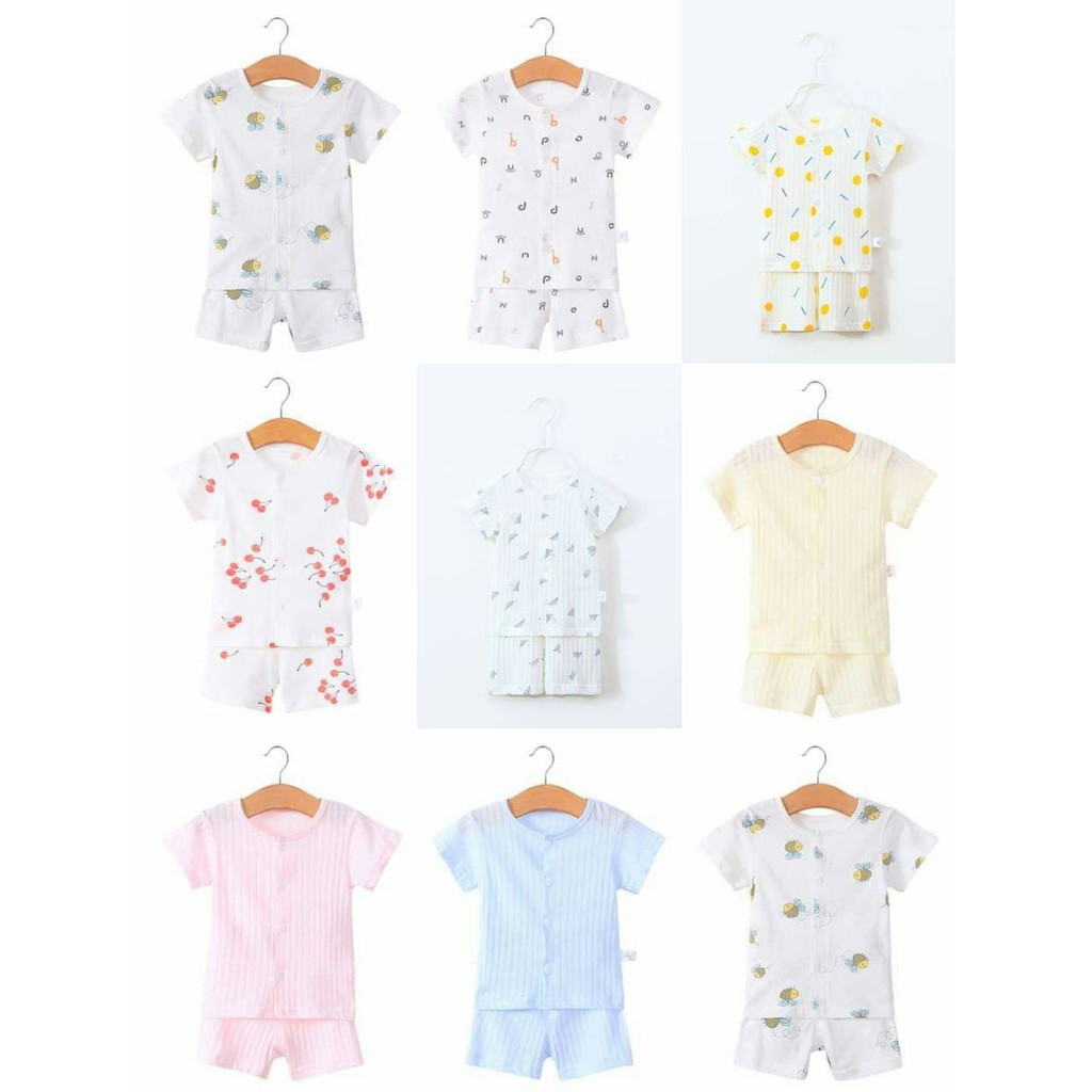 Bộ ngắn tay Duffy Bear cotton cho bé trai và bé gái 4-10kg