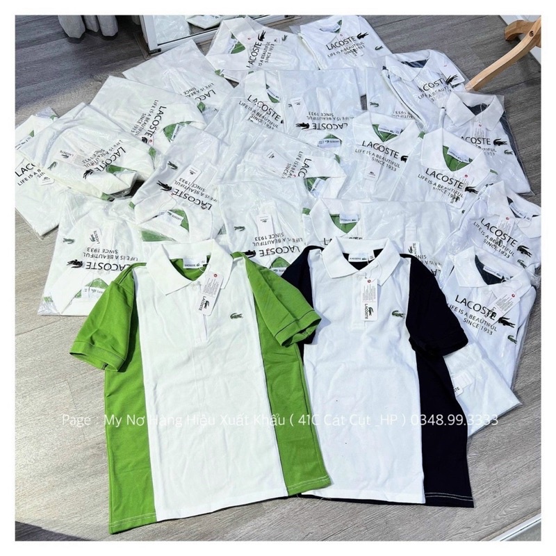 ÁO POLO XANH CỐM PHA TRẮNG
