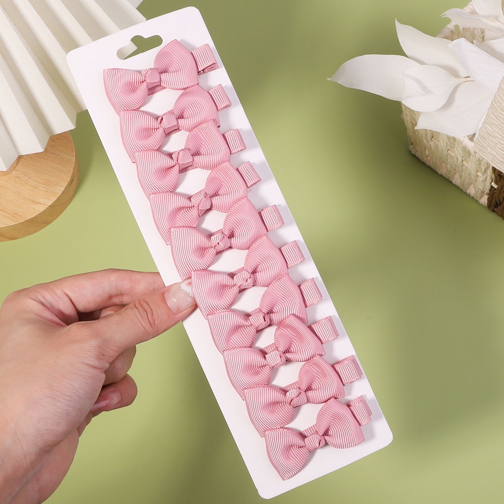 Set 10 kẹp tóc nơ KIDSBOWS màu sắc dễ thương cho bé gái