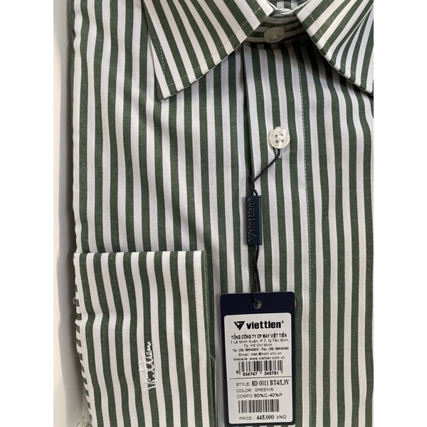 Áo slimfit dài tay không  túi việt tiến giá 445k giảm còn 199k