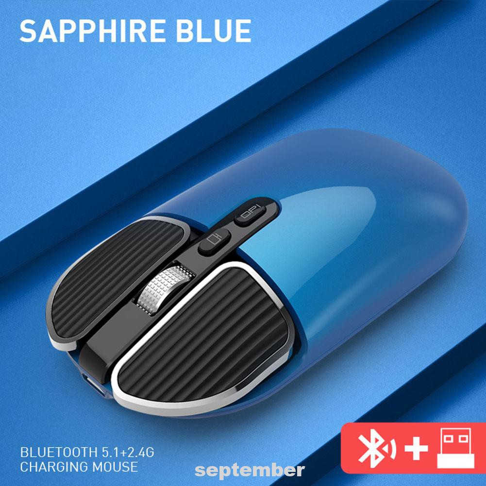 2.4GHz Silent Bluetooth Slim Ergonomic USB Rechargeable Optical Home Office Dual Mode Wireless Mouse