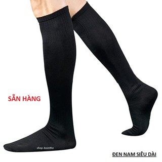 2 ĐÔI Tất đen cổ cao, tất đen nam dài dưới gối