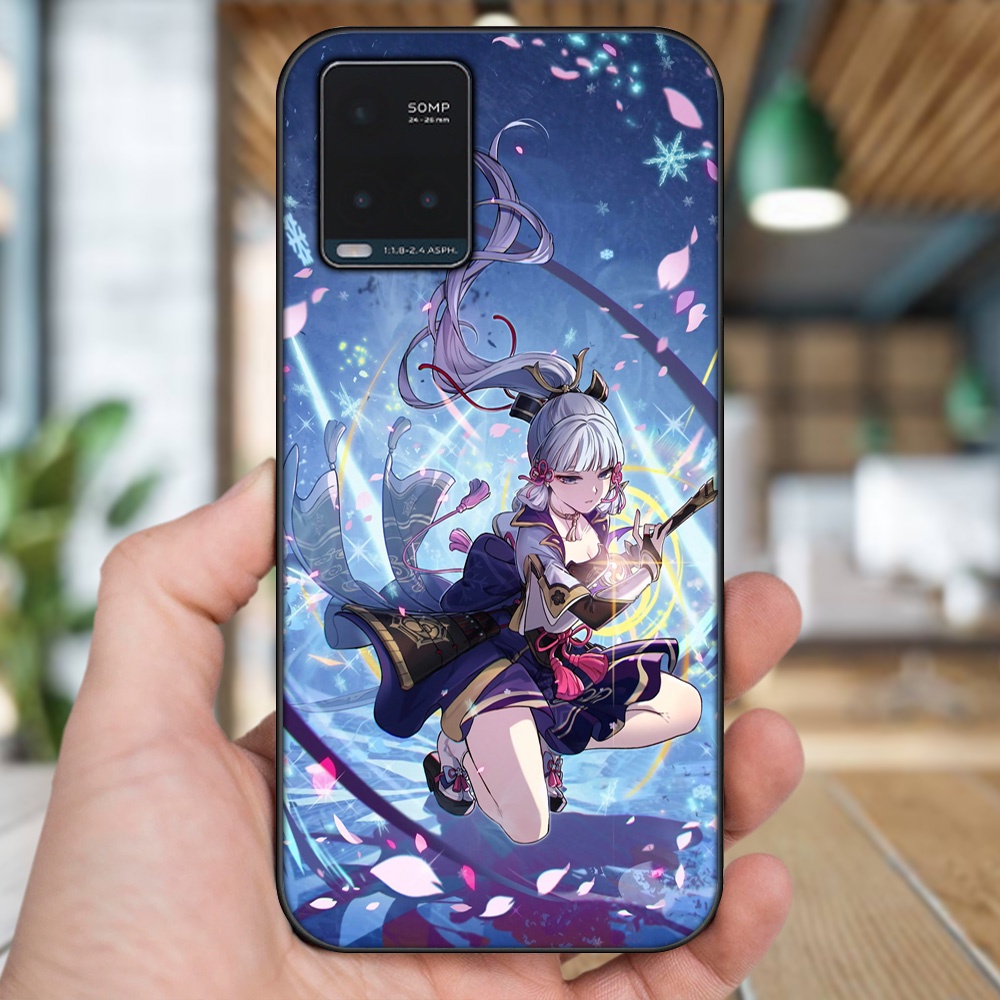 Ốp lưng Vivo Y21s, Y33s viền đen in hình Ayaka Genshin Impact