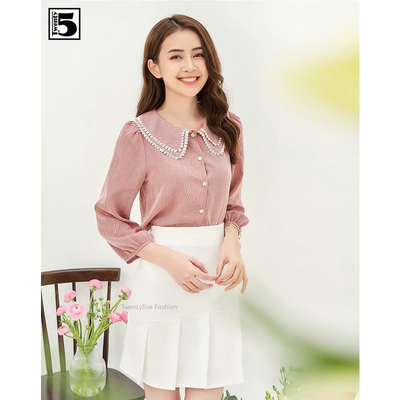 Chân váy công sở dáng đuôi cá xếp ly lệch thân Twentyfive Fashion T338