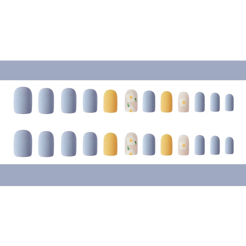 Bộ 24 móng tay giả N498 dáng móng ngắn ( Tặng kèm keo và dũa )