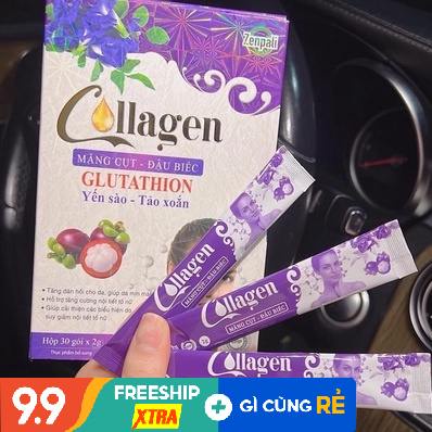 Collagen Măng Cụt Đậu Biếc Zenpali Chính Hãng Hộp 30 Gói