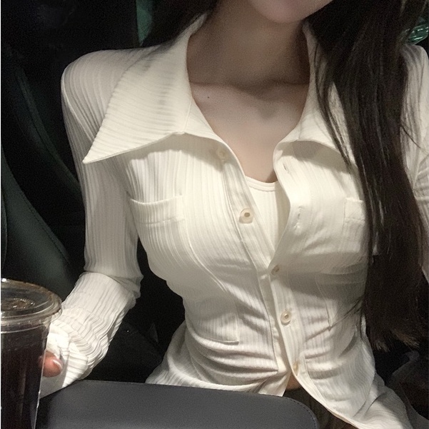 Áo Sơ Mi Tay Dài Cổ Polo Mỏng Chống Nắng Kiểu Pháp Thời Trang Cho Nữ | BigBuy360 - bigbuy360.vn