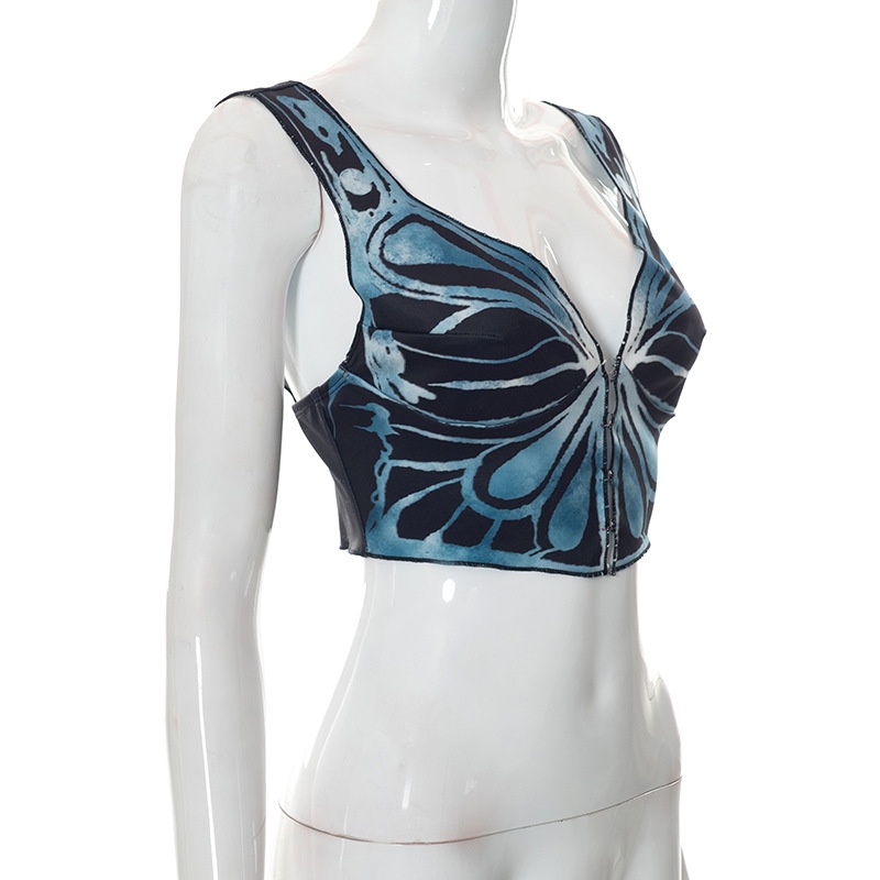 DUNEA Áo Tank Top Hở Lưng Hình Bướm Thời Trang Mùa Hè Cho Nữ