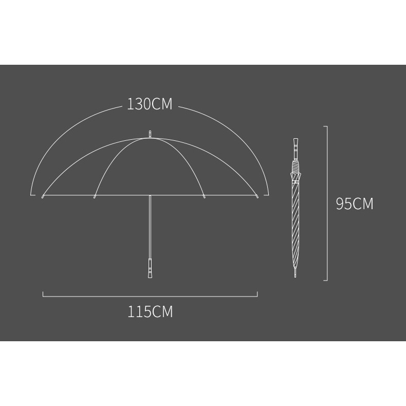 Ô dù chơi golf, ô dù doanh nhân cao cấp cán thẳng dài chống tia UV - Mẫu 115cm