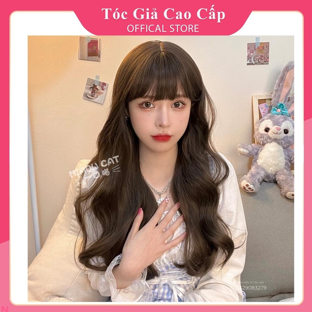 Tóc giả xoăn ❤️FREESHIP❤️ nguyên đầu xoăn dài tơ cao cấp, c8289