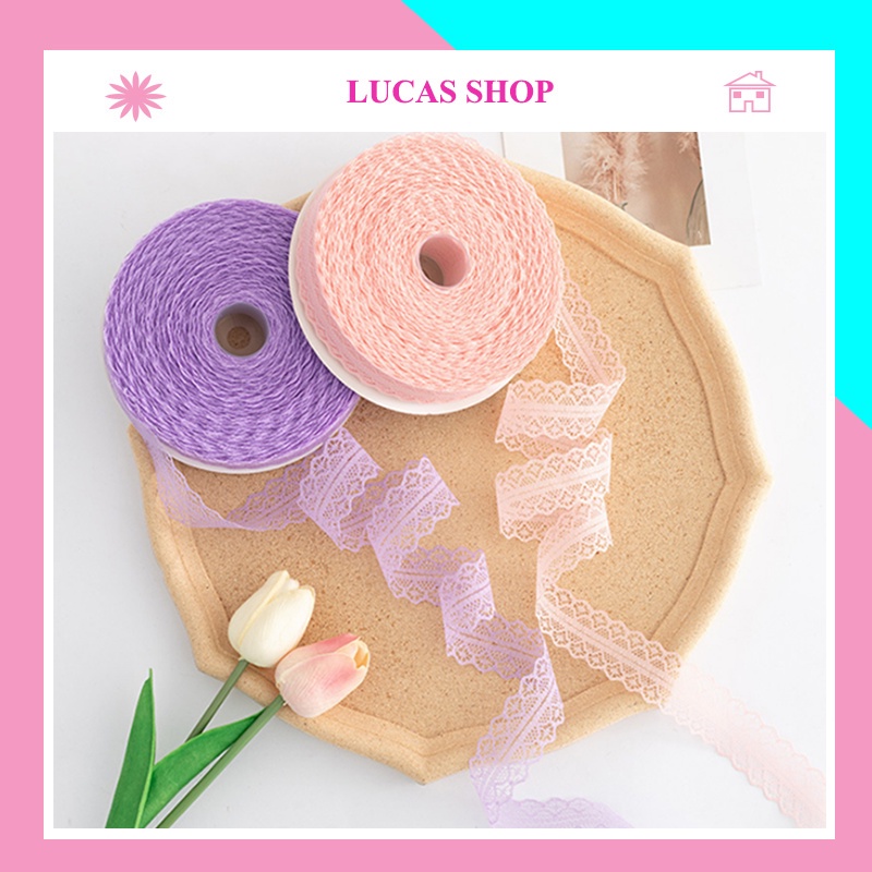Duy Băng Ren Gân GIữa Bản 2.5cm Trang Trí Gói Hoa, Decor Hộp Quà, Phụ Kiện xinh xắn