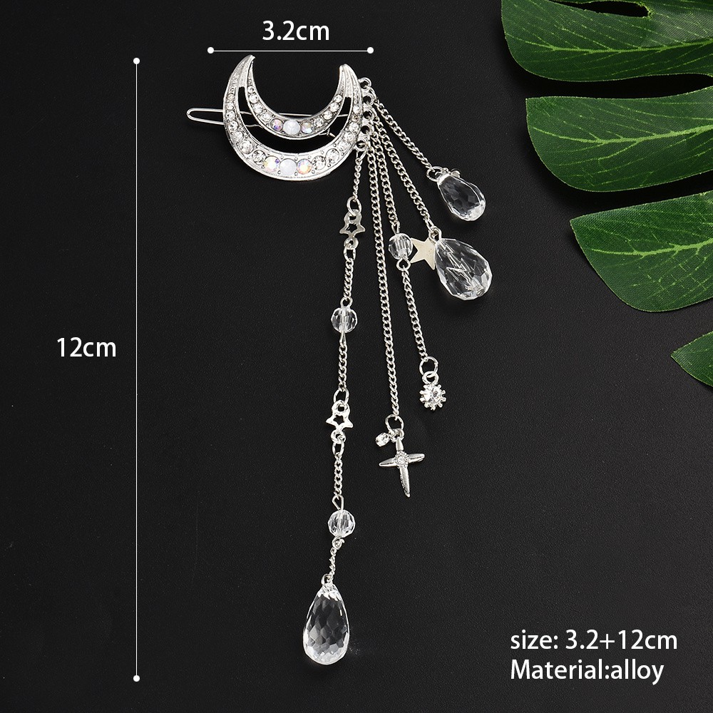 Kẹp TóC HìNh MặT Trăng ĐíNh Kim Cương Giả ThờI Trang Cho Nữ