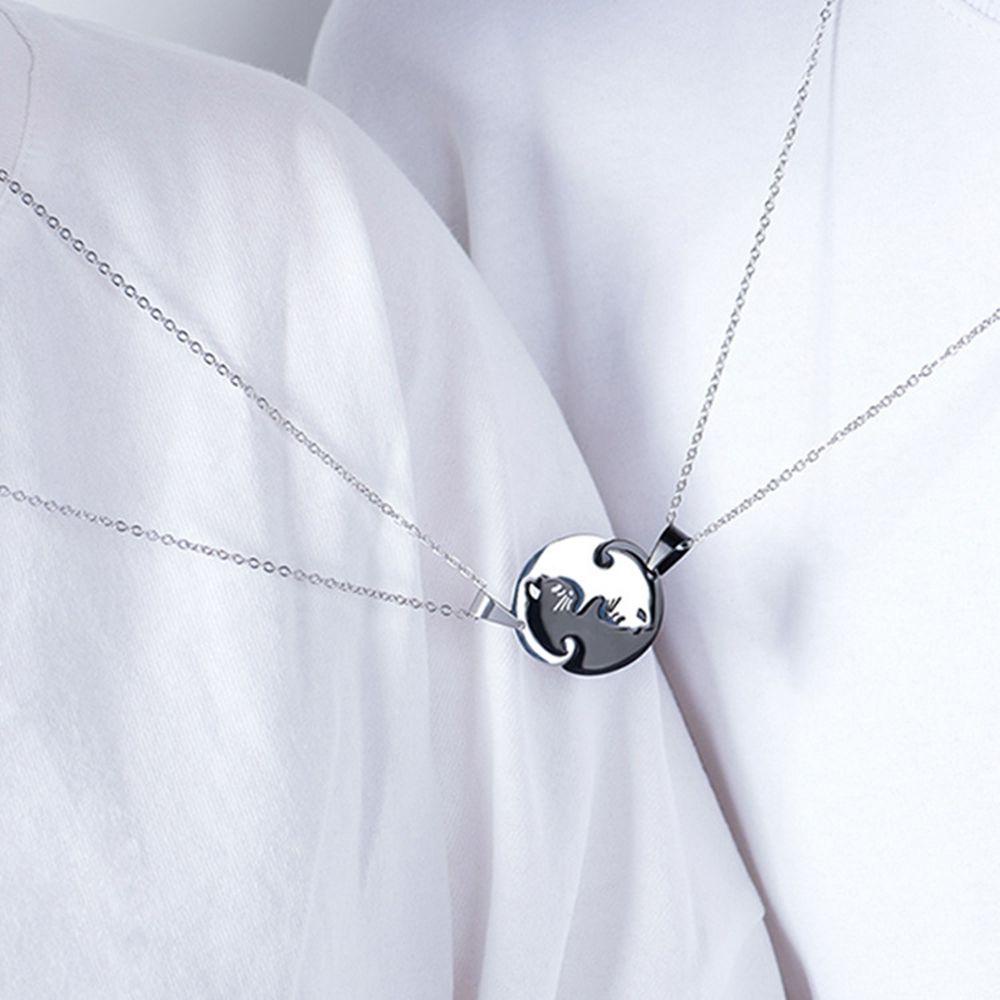 Vòng cổ Bằng Thép Không Gỉ Mặt Hình Chó Mèo Đơn Giản Sáng Tạo Thời Trang Phong Cách Hàn Quốc Dành Cho Cặp Đôi