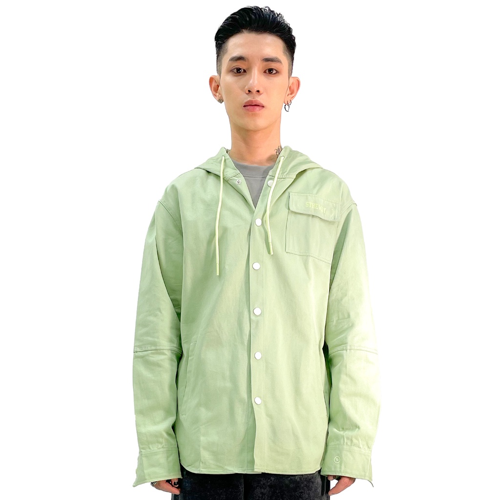 Áo khoác Kaki 5THEWAY /public icon/ Hooded Jacket Màu Xanh Lá