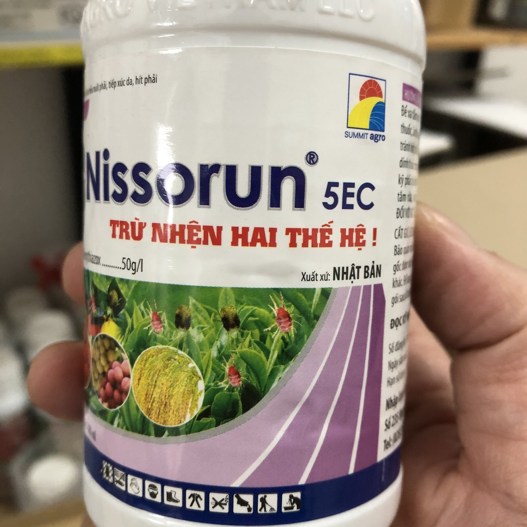 Khắc tinh của nhện NISSORUN 5EC; Đặc hiệu trừ nhện thế hệ mới từ NHẬT BẢN  chai 200ml, trừ nhện đỏ, nhện lông nhung...