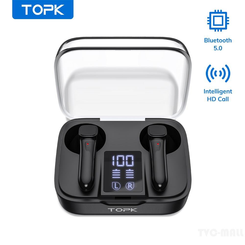 Tai Nghe Không Dây TOPK T20 TWS Tai Nghe Nhét Tai Bluetooth 5.0 Tai Nghe Âm Thanh Nổi Cuộc Gọi/Kết Thúc Bằng Giọng Nói