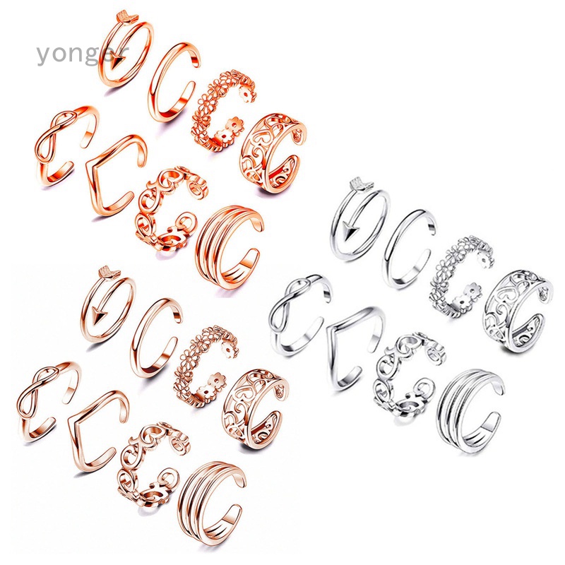Set 8 Nhẫn Đeo Chân Thời Trang Dành Cho Nữ
