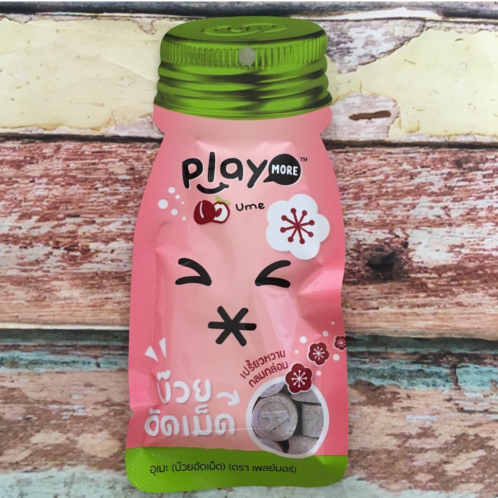 Hộp 12 bịch kẹo Play more Thái Lan (dưa hấu, táo, xí muội, chanh muối, xoài)