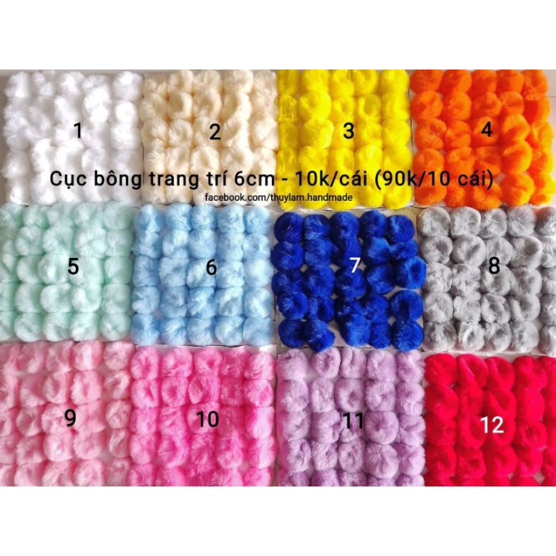 Cục bông trang trí 6cm