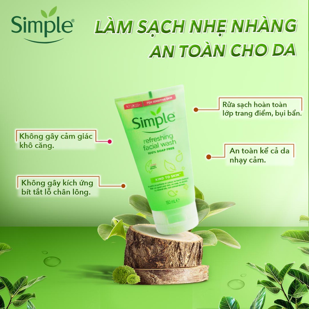 Combo 4 món dưỡng da cơ bản nhẹ dịu cho người mới Skincare Simple (Tẩy trang+Rửa mặt+Toner+Kem dưỡng)