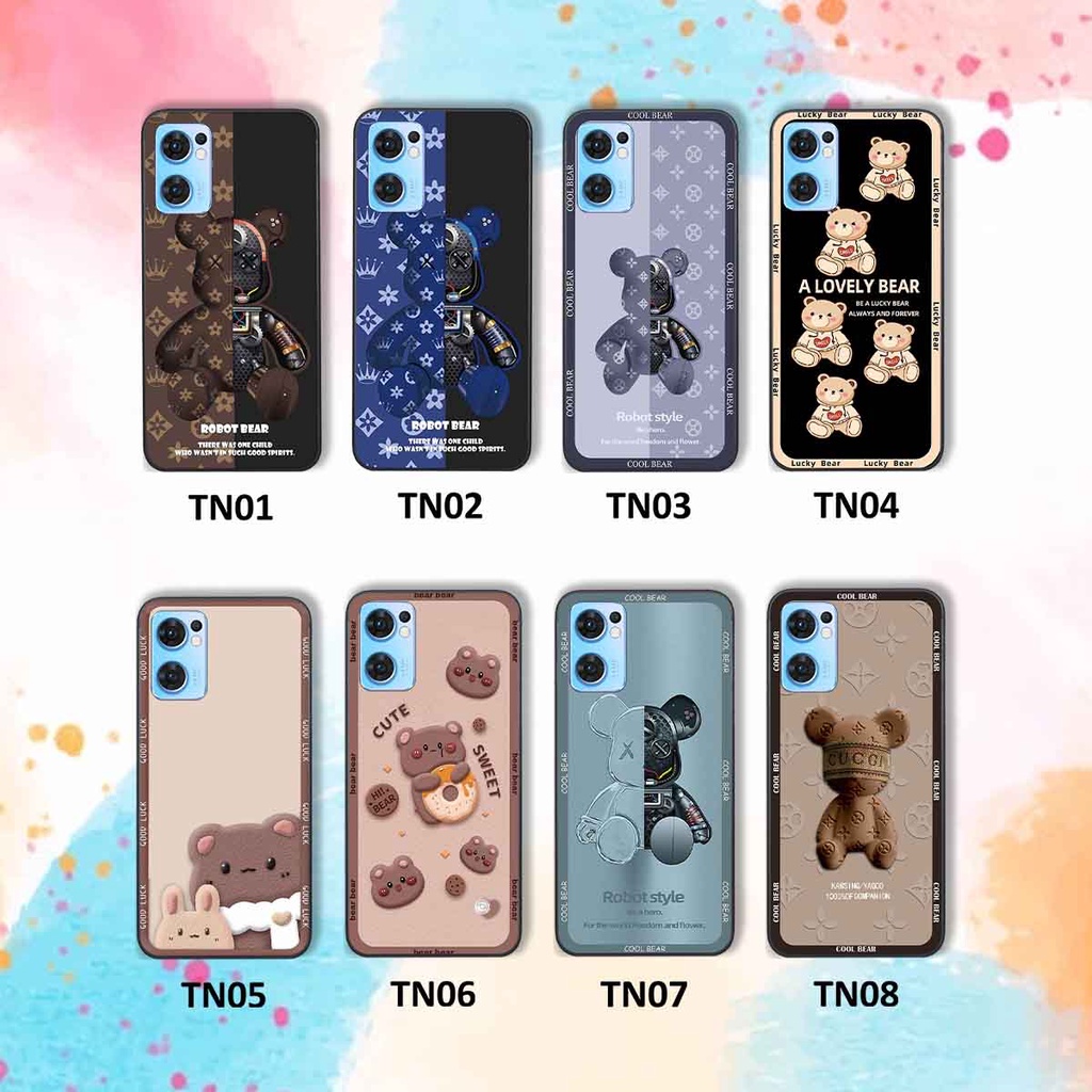 Ốp Oppo Reno7 / Reno7 Z 5G / Reno 7 bear brick, gấu đáng yêu, dễ thương