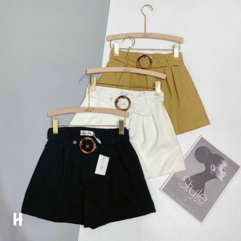 Quần sooc vải đai khuy tròn hàng QCL1