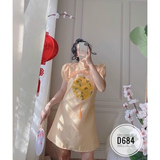 Bigsize Đầm logo tết D684