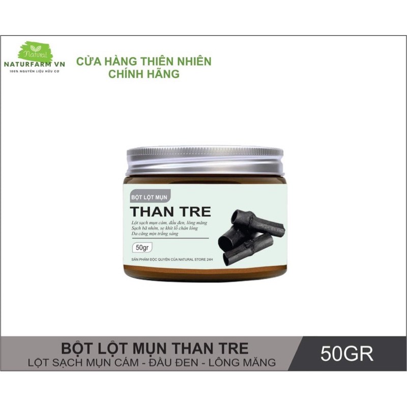 Bột lột mụn thiên nhiên chiết xuất than tre 50gr