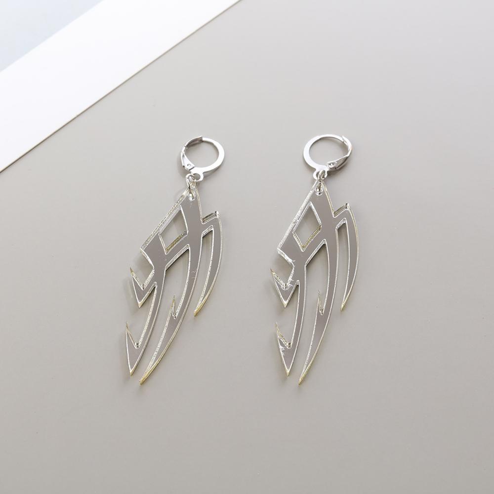 Khuyên Tai Hình Rồng Bằng Acrylic Mặt Gương Thời Trang Đường Phố Cho Nam Và Nữ