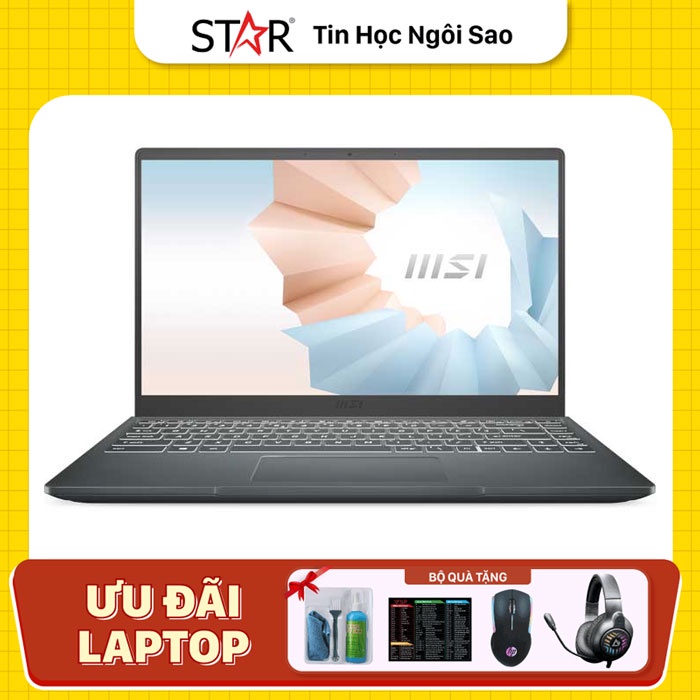 Laptop MSI Modern 14 B10MW-646VN: i5-10210U, Intel UHD Graphics, Ram 8G, SSD NVMe 512G, Win10, Led Keyboard, 14.0”FHD IP | WebRaoVat - webraovat.net.vn