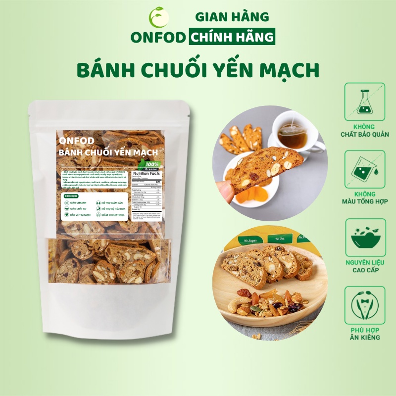 Bánh chuối yến mạch ONFOD ăn kiêng giảm cân thực dưỡng healthy eat clean 200g