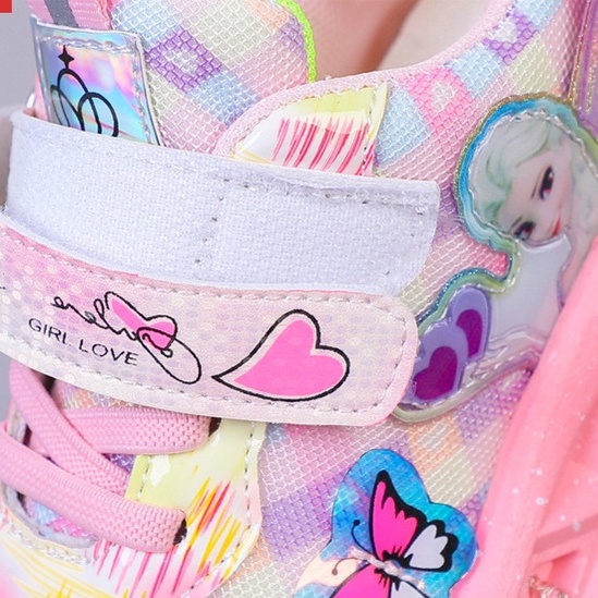 Giày thể thao công chúa Elsa có đèn led phát sáng cho bé gái 2-10 tuổi