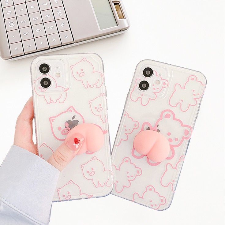 Ốp lưng iphone trong vuông BVC heo đào bóp 6plus/6s/6splus/7/7plus/8/8plus/x/xr/xs/11/12/pro/max/plus/promax-Awifi V2-9 | BigBuy360 - bigbuy360.vn